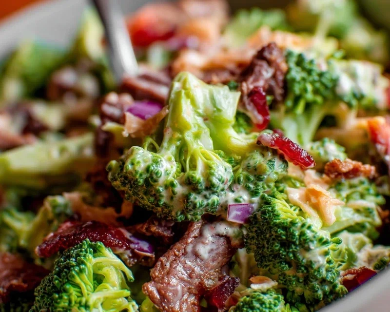 Broccoli Salad with Beef Beef Bacon Recipe