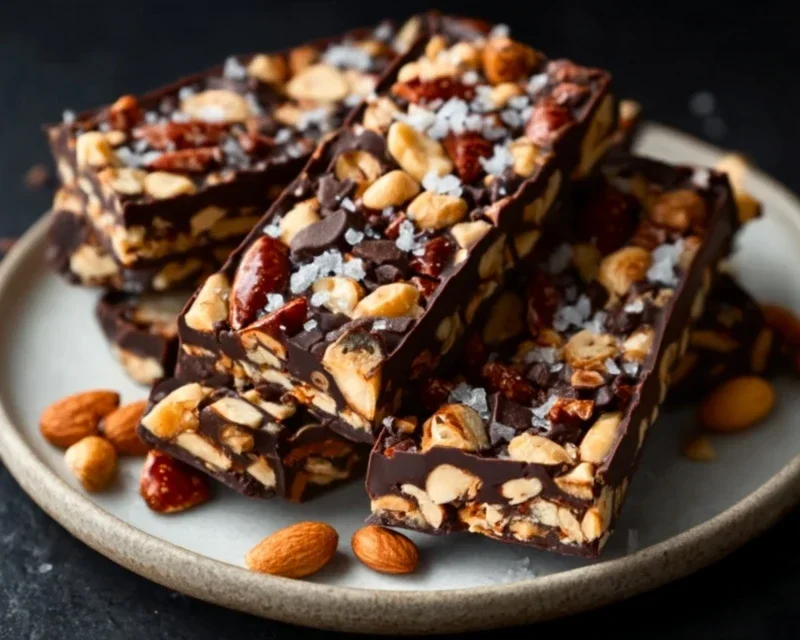 Dark Chocolate and Sea Salt Nut Bars