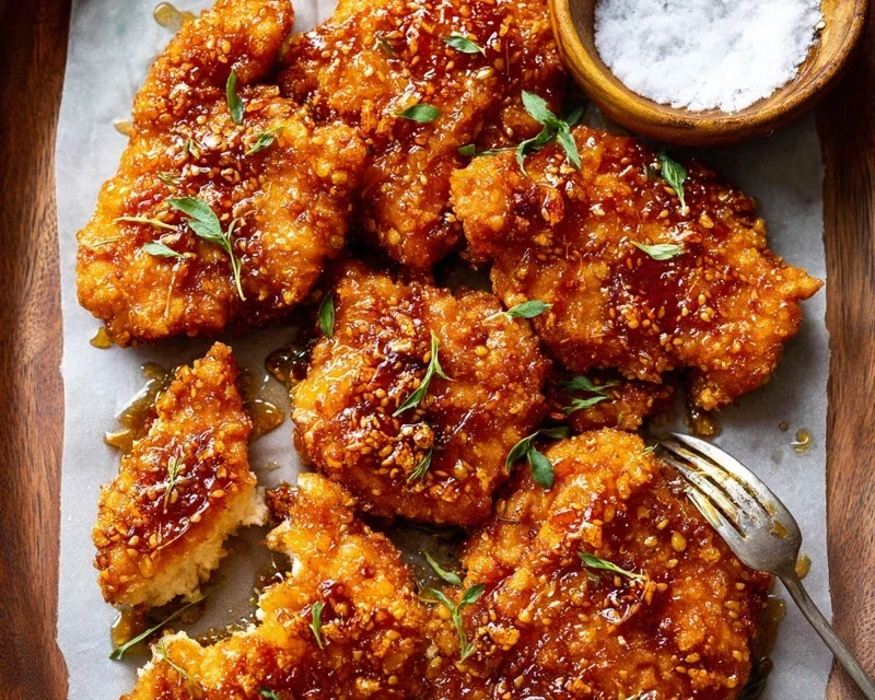 Baked Crunchy Hot Honey Chicken