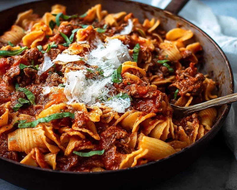 Beef Pasta in Tomato Sauce {Beef Ragu Pasta}