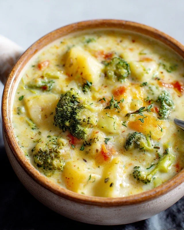Broccoli Potato Cheese Soup Recipe