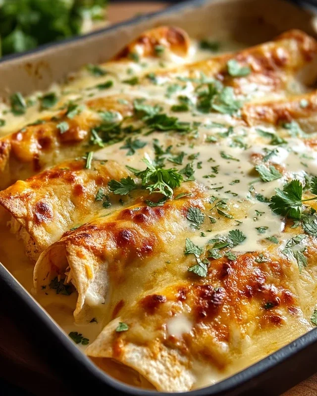 Creamy White Chicken Enchiladas