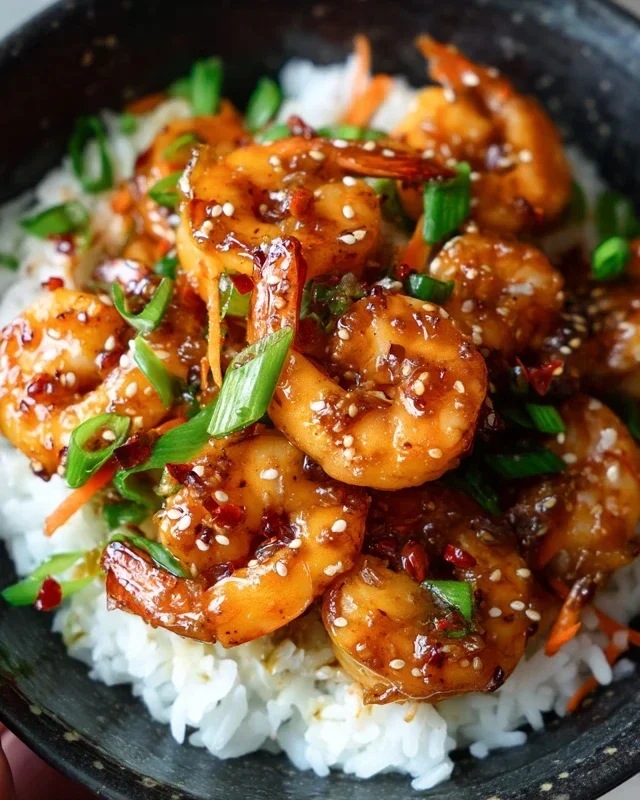 Honey Garlic Shrimp Bowls