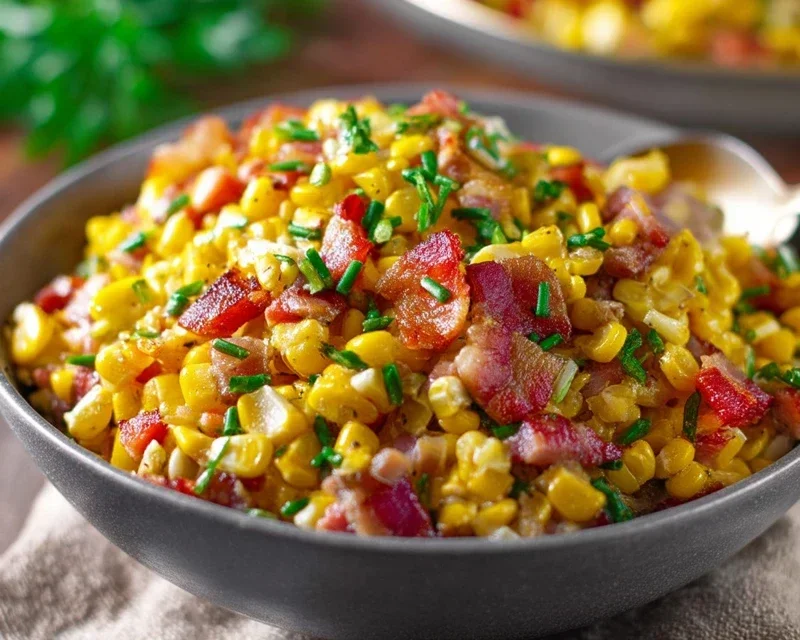 Fresh Corn and Beef Beef Bacon Side Dish