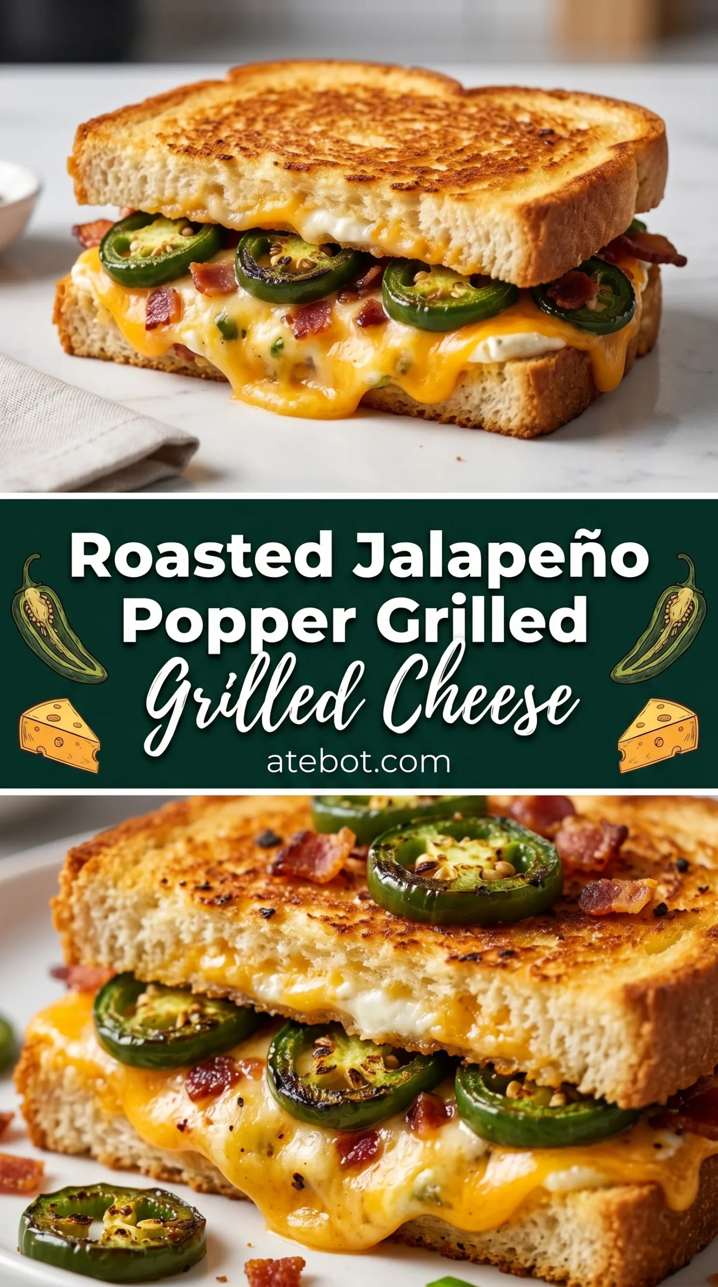Roasted Jalapeño Popper Grilled Cheese