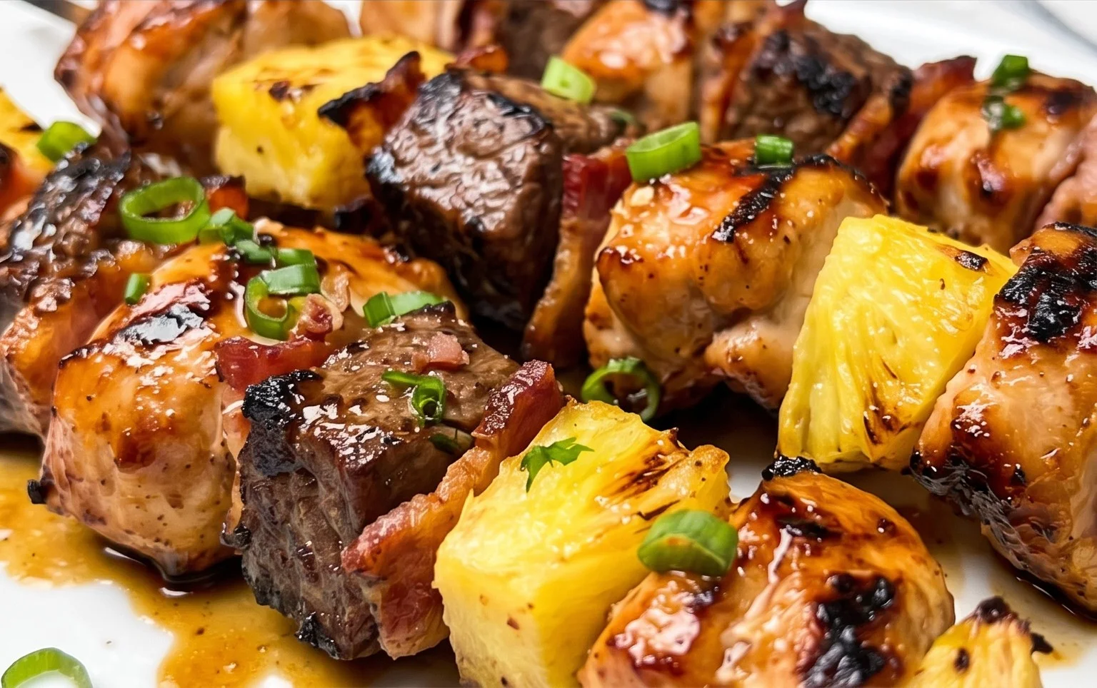 Bbq Chicken Beef Bacon Pineapple Kabobs.Html