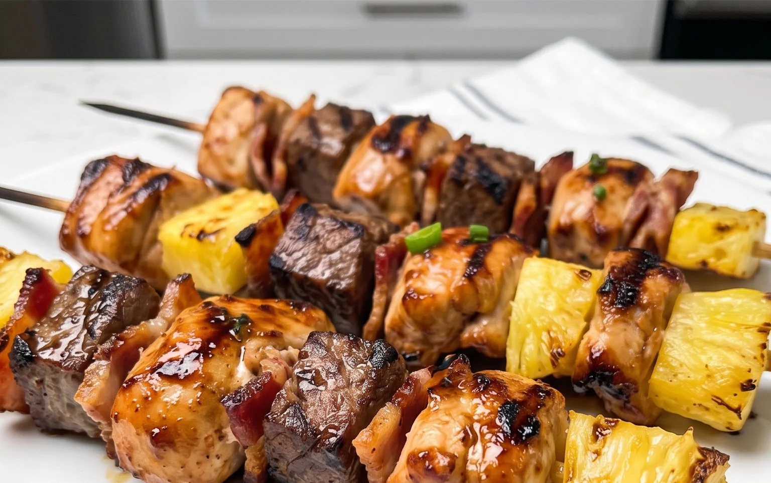 Bbq Chicken Beef Bacon Pineapple Kabobs.Html