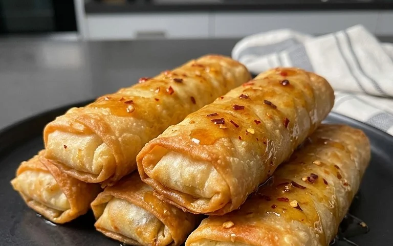 Indulgent Oven Fried Feta Rolls with Chili Honey Magic