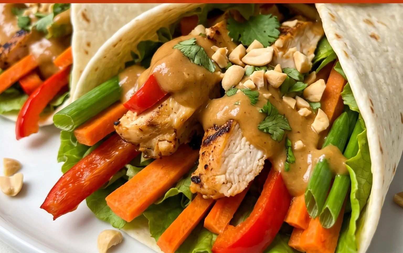 Thai Peanut Chicken Wraps