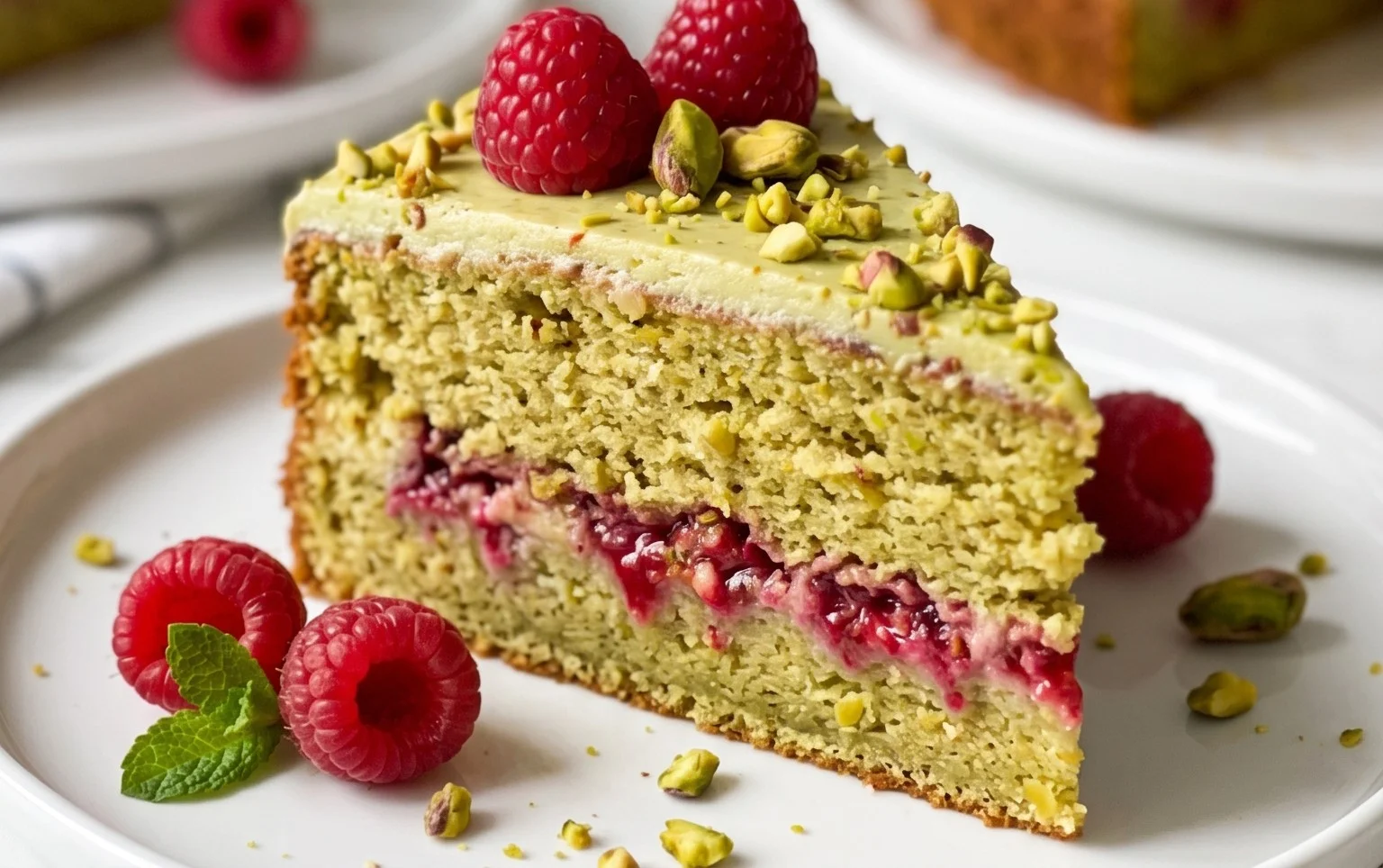 Pistachio Raspberry Cake