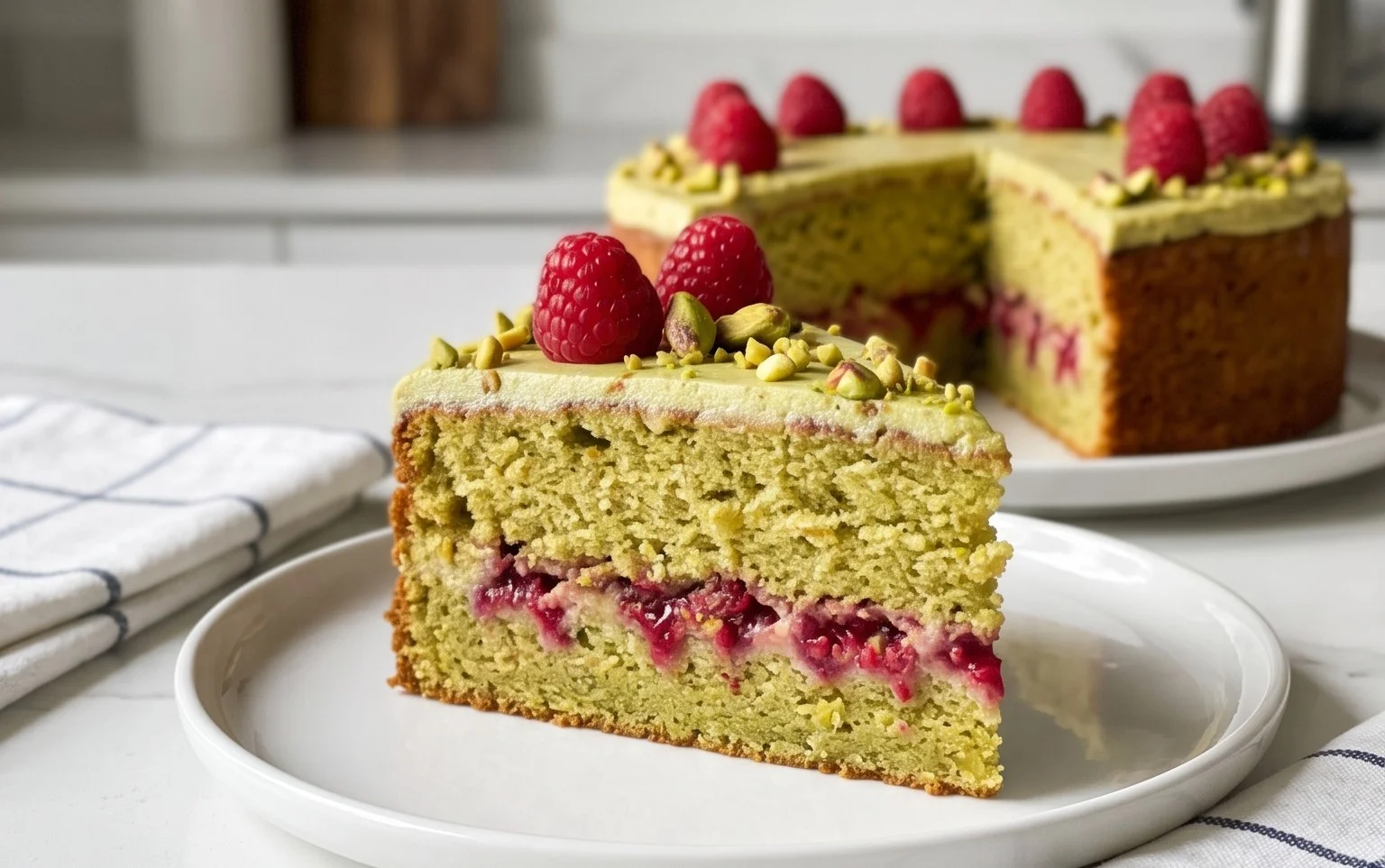 Pistachio Raspberry Cake