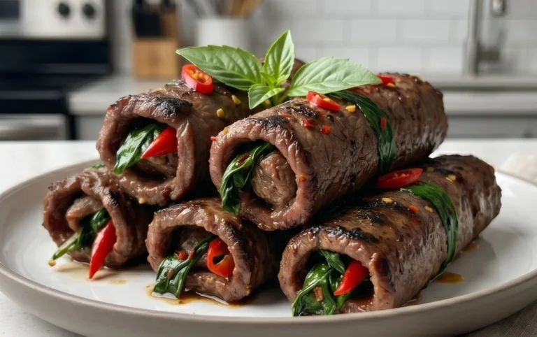 Thai Basil Beef Rolls