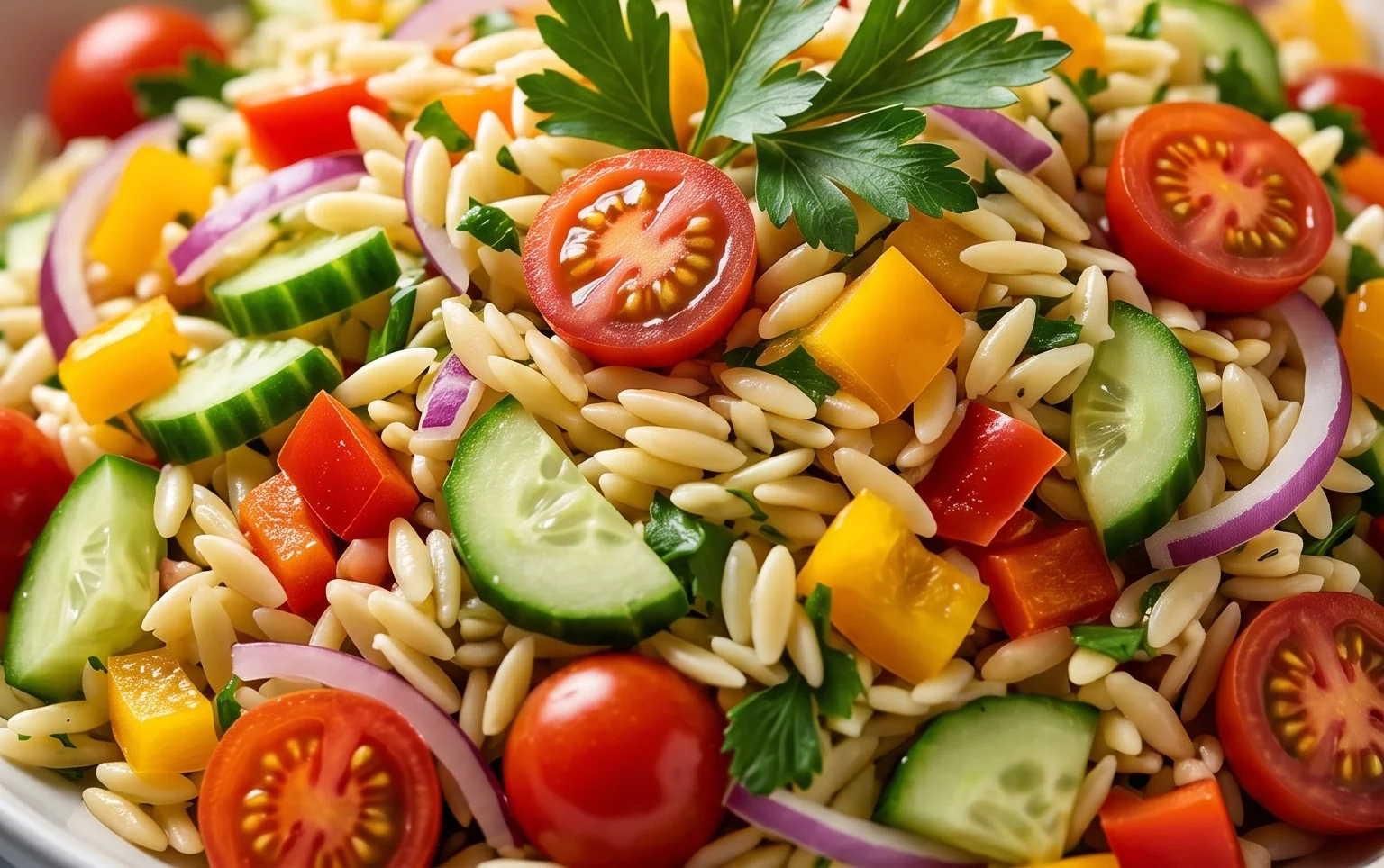 Rainbow Orzo Salad