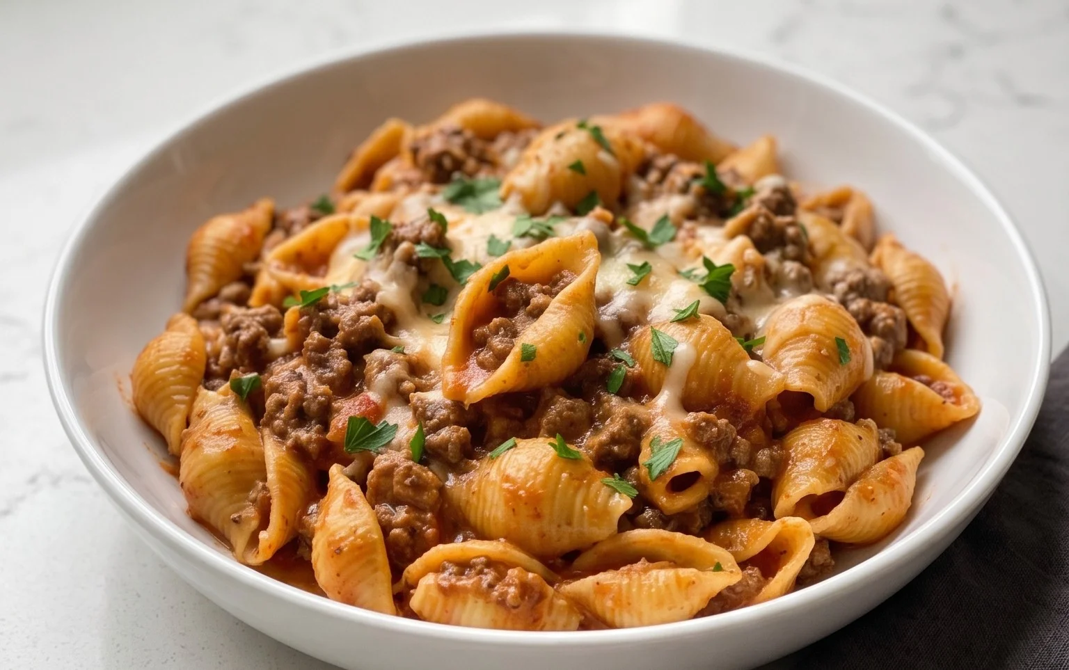 Creamy Beef and Shells