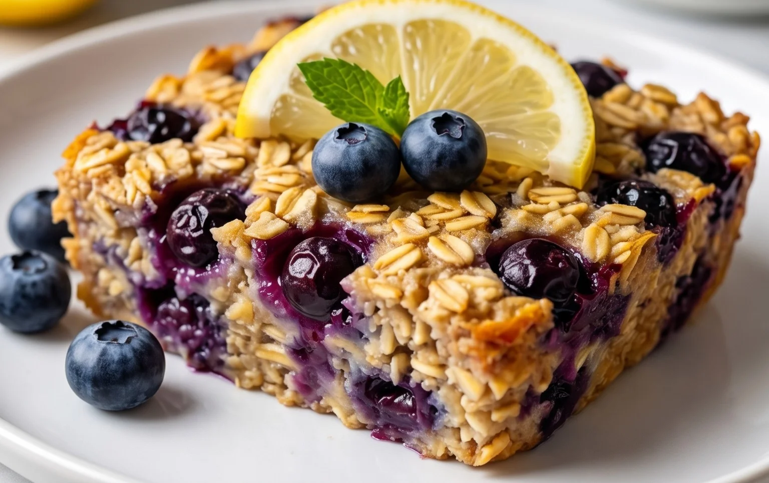 Lemon Blueberry Baked Oats