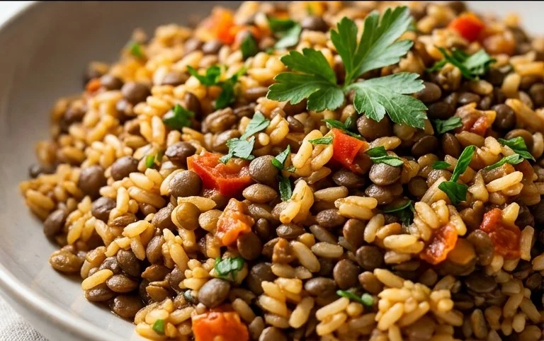 Easy Mediterranean Lentils and Rice