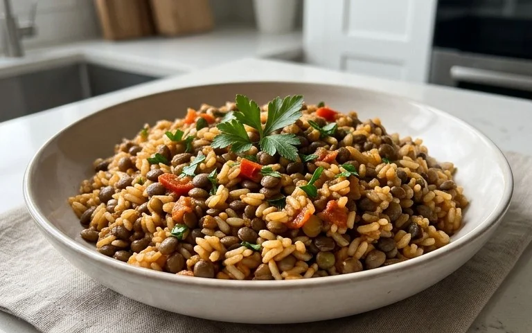 Easy Mediterranean Lentils and Rice