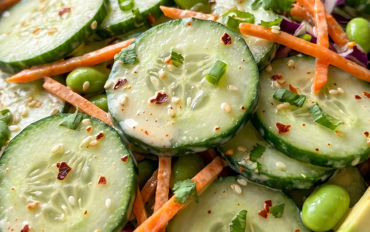 Creamy Asian Cucumber Salad Bowl