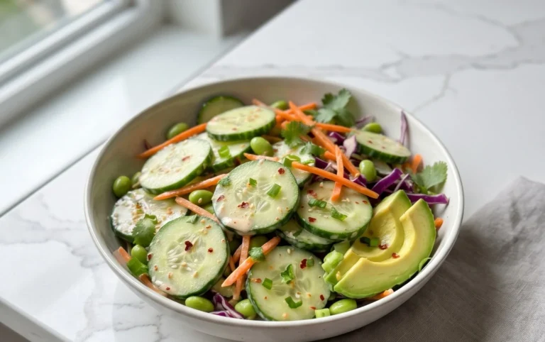 Creamy Asian Cucumber Salad Bowl