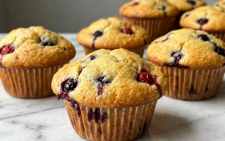 Bakery Style Mixed Berry Muffins | with Frozen Berries