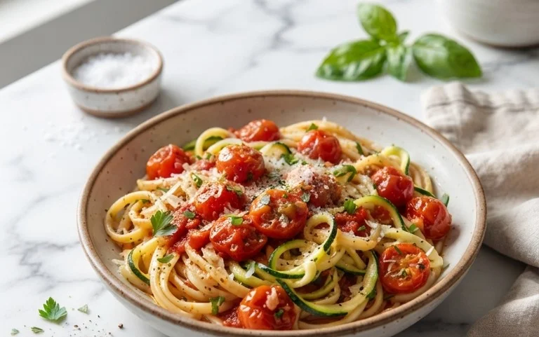 Healthy Tomato Zucchini Pasta