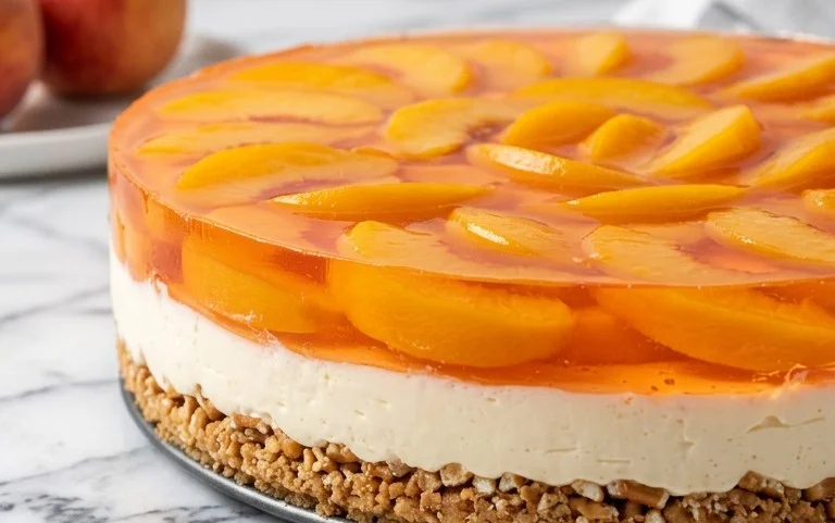 Peach Pretzel Salad Dessert