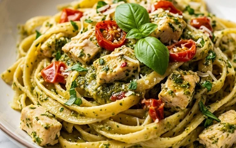 Creamy Chicken Pesto Pasta