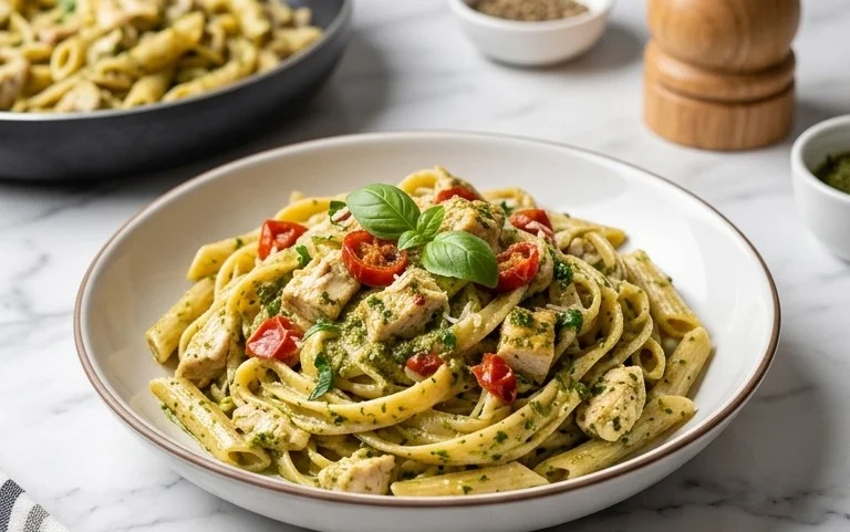 Creamy Chicken Pesto Pasta
