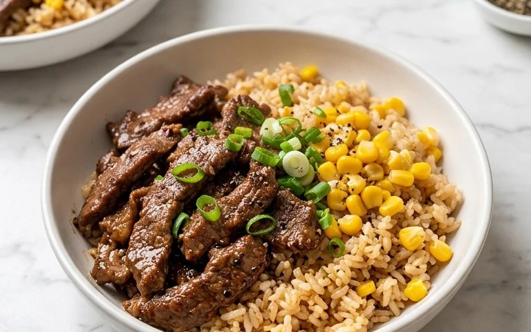 Beef Pepper Rice Bowl is a delicious meal option.