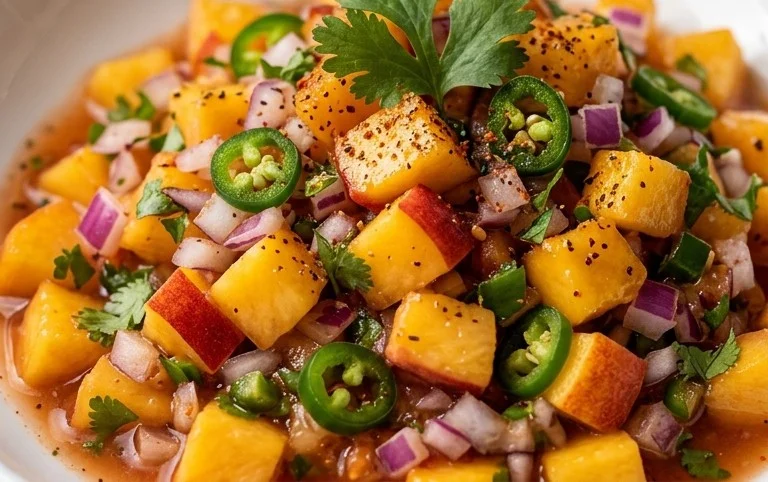 Sweet & Spicy Peach Salsa Canning Recipe