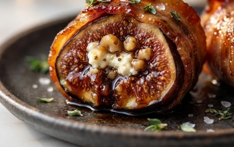 Beef Bacon Wrapped Stuffed Figs