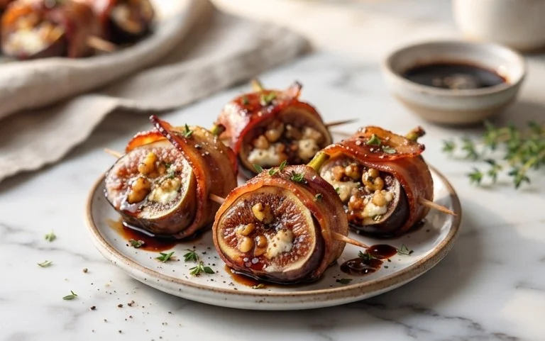Beef Bacon Wrapped Stuffed Figs