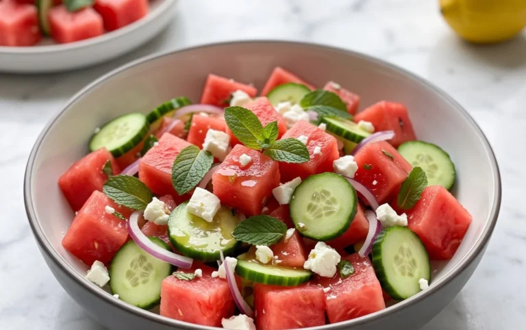 Watermelon Salad with Cucumber and Feta