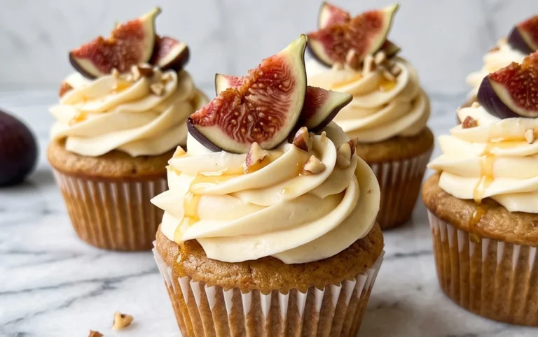 Fig Cupcakes with Honey Cream Cheese Frosting