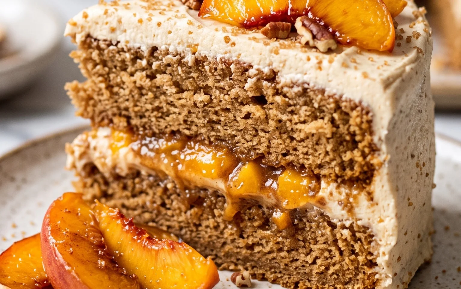 Brown Sugar Layer Cake with Peach Filling
