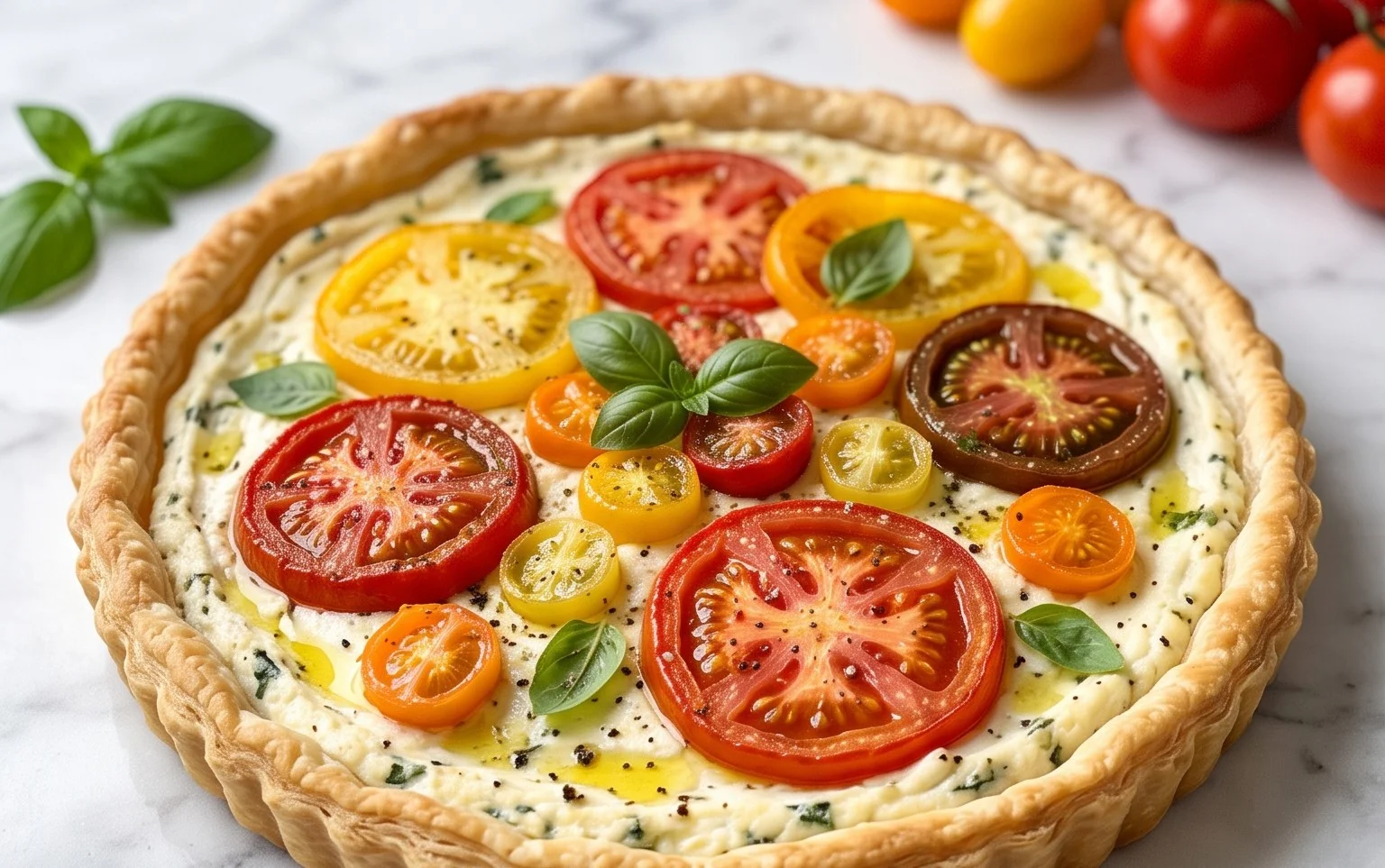 Easy Tomato Ricotta Tart