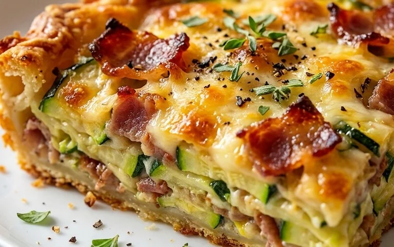Zucchini and Beef Bacon Slice