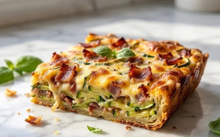 Zucchini and Beef Bacon Slice