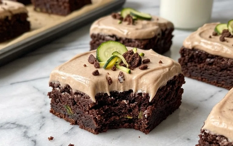 Zucchini Brownies with 1 minute Frosting!